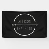 Hippe en rustieke pijl Logo op zwart Spandoek (Horizontaal)