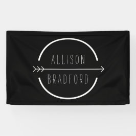 Hippe en rustieke pijl Logo op zwart Spandoek