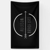 Hippe en rustieke pijl Logo op zwart Spandoek (Verticaal)