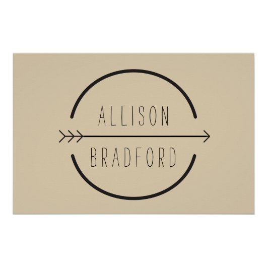 Hippe en rustieke Pijl Tan Logo Downloaden Perfect Poster (Voorkant)