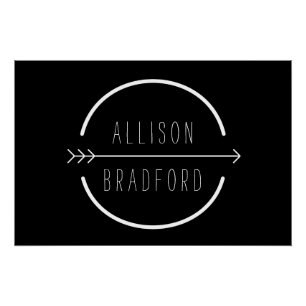 Hippe en rustieke pijl zwart Logo Downloaden Perfect Poster