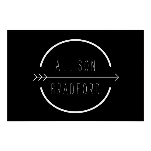 Hippe en rustieke pijl zwart Logo Downloaden Perfect Poster (Voorkant)