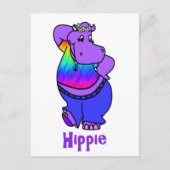 "Hippe" hippy hippo Briefkaart (Voorkant)