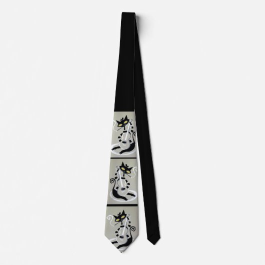 hippe kat print stropdas (Voorkant)