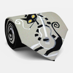 hippe kat print stropdas