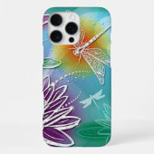 Hippe Libelle Mooie Moderne Lente Bloemstuk iPhone Hoesje (Achterkant)