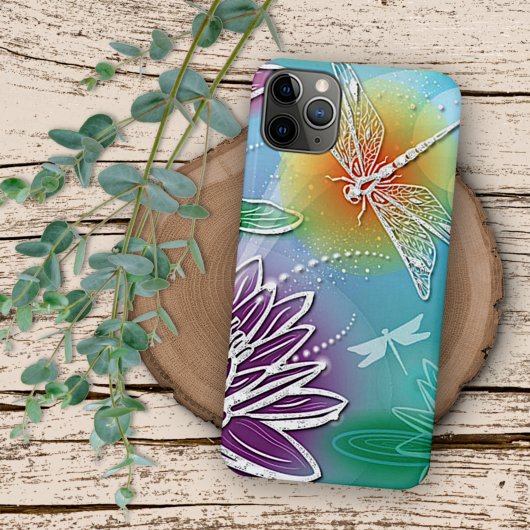Hippe Libelle Mooie Moderne Lente Bloemstuk iPhone Hoesje
