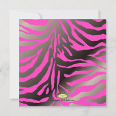 HIPPE MAMA, ZILVEREN ROZE ZEBRA BABYSHOWER UITNODI KAART (Achterkant)