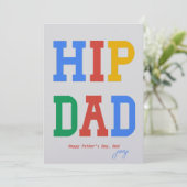 Hippe papa,  Persoonlijke Vaderdagkaart voor papa Kaart (Staand voorkant)