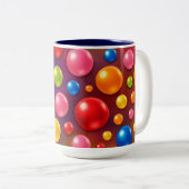 hippe polka stippen  tweekleurige koffiemok (Voorkant rechts)