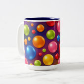 hippe polka stippen  tweekleurige koffiemok (Voorkant links)