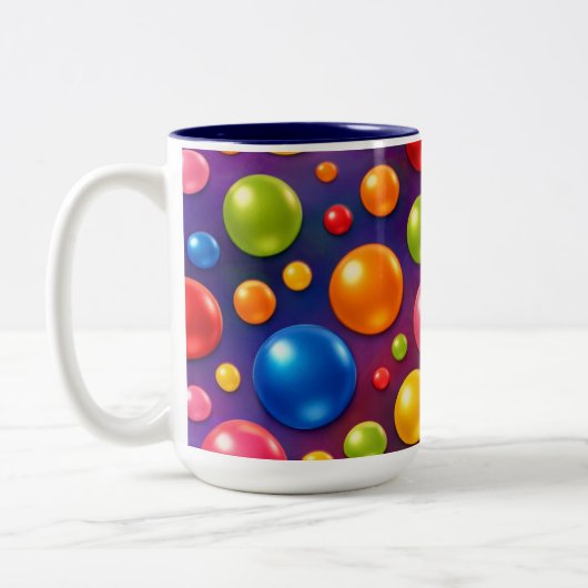hippe polka stippen  tweekleurige koffiemok (Links)