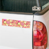 hippe roze bloempatroon bumpersticker (Op Truck)