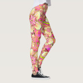 hippe roze bloempatroon leggings (Rechts)