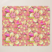 hippe roze bloempatroon sherpa deken (Voorkant (horizontaal))