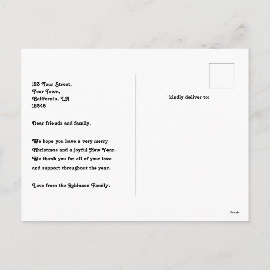 Hippe vakantie Gezellige boog Foto Vrolijk Kerstmi Feestdagenkaart (Achterkant)