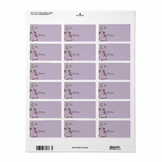 Hippe vakantie naar-van - Lavendel Mist Etiket (Full Sheet)