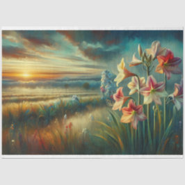 Hippeastrums Sunset Uitzicht Decoupage Tissue Pape Tissuepapier
