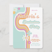 Hippie 1960's Flower Power Photo Afstuderen uit 19 Kaart (Achterkant)