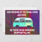 HIPPIE 1960'S VAN WEDDING INVITATIONS CUSTOM KAART (Voorkant)