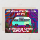 HIPPIE 1960'S VAN WEDDING INVITATIONS CUSTOM KAART (Voorkant / Achterkant)