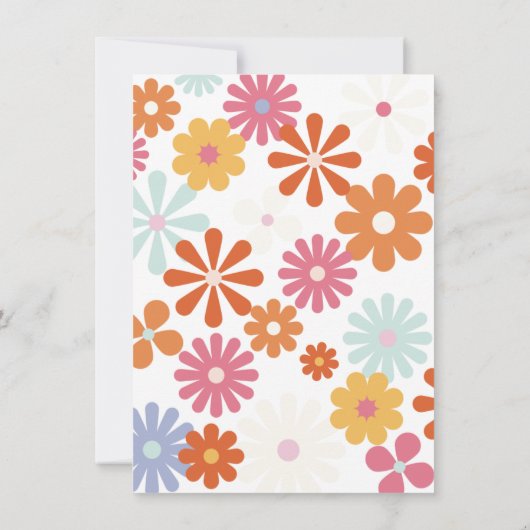 Hippie 1960's vredesliefde en feest in 1970 kaart (Achterkant)