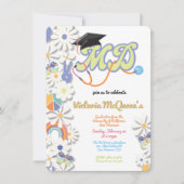 Hippie 60's 70's Doctor MD Afstuderen Uitnodiging (Voorkant)