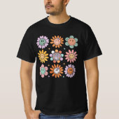  Hippie 60s 70s Smile Gezicht Flower Groovy CH T-shirt (Voorkant)