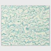 Hippie 70s Blauw Marmer Vloeibare Swirl Boho Patro Cadeaupapier (Vlak)