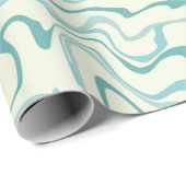 Hippie 70s Blauw Marmer Vloeibare Swirl Boho Patro Cadeaupapier (Rol Hoek)