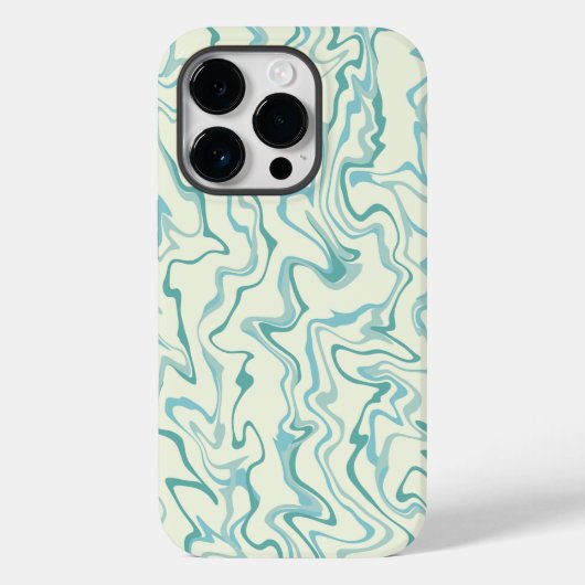 Hippie 70s Blauw Marmer Vloeibare Swirl Boho Patro Case-Mate iPhone Case (Achterkant)