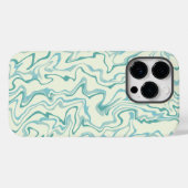 Hippie 70s Blauw Marmer Vloeibare Swirl Boho Patro Case-Mate iPhone Case (Achterkant (horizontaal))