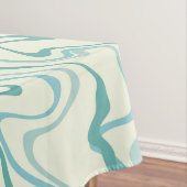 Hippie 70s Blauw Marmer Vloeibare Swirl Boho Patro Tafelkleed (Voorbeeld)