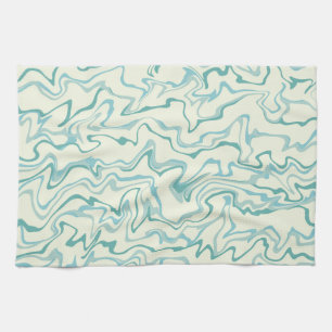 Hippie 70s Blauw Marmer Vloeibare Swirl Boho Patro Theedoek