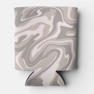 Hippie 70s Grijs Marmer Vloeibare Swirl Boho Patro Blikjeskoeler