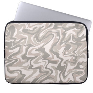 Hippie 70s Grijs Marmer Vloeibare Swirl Boho Patro Laptop Sleeve