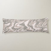 Hippie 70s Grijs Marmer Vloeibare Swirl Boho Patro Lichaamskussen (Achterkant)