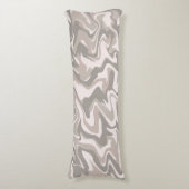 Hippie 70s Grijs Marmer Vloeibare Swirl Boho Patro Lichaamskussen (Voorkant Verticaal)