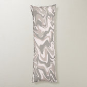 Hippie 70s Grijs Marmer Vloeibare Swirl Boho Patro Lichaamskussen (Achterkant (Verticaal))