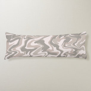 Hippie 70s Grijs Marmer Vloeibare Swirl Boho Patro Lichaamskussen