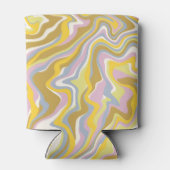 Hippie 70s Groen Marmer Vloeibare Swirl Boho Patro Blikjeskoeler (Achterkant)