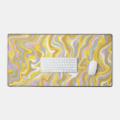 Hippie 70s Groen Marmer Vloeibare Swirl Boho Patro Bureaumat (Keyboard & Muis)