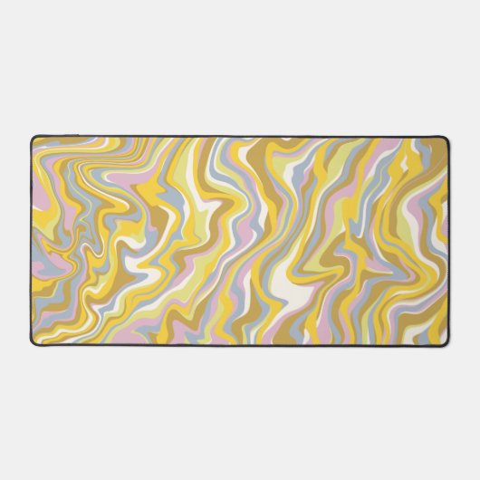 Hippie 70s Groen Marmer Vloeibare Swirl Boho Patro Bureaumat (Voorkant)