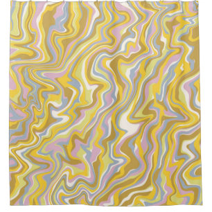 Hippie 70s Groen Marmer Vloeibare Swirl Boho Patro Douchegordijn