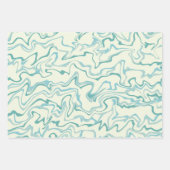 Hippie 70s Groen Marmer Vloeibare Swirl Boho Patro Inpakpapier Vel (Voorkant 3)