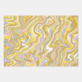 Hippie 70s Groen Marmer Vloeibare Swirl Boho Patro Inpakpapier Vel (Voorkant)