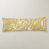 Hippie 70s Groen Marmer Vloeibare Swirl Boho Patro Lichaamskussen (Achterkant)