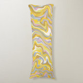 Hippie 70s Groen Marmer Vloeibare Swirl Boho Patro Lichaamskussen (Voorkant Verticaal)