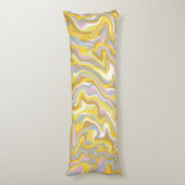 Hippie 70s Groen Marmer Vloeibare Swirl Boho Patro Lichaamskussen (Achterkant (Verticaal))