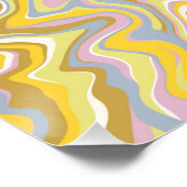 Hippie 70s Groen Marmer Vloeibare Swirl Boho Patro Perfect Poster (Hoek)